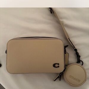 Coach Tan Crossbody Bag with Coin Pouch